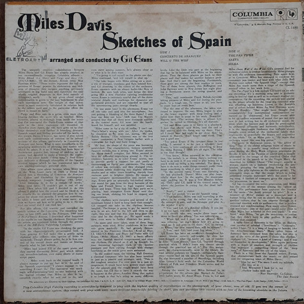 Miles Davis : Sketches Of Spain (LP, Album, Mono, RP, CBS)