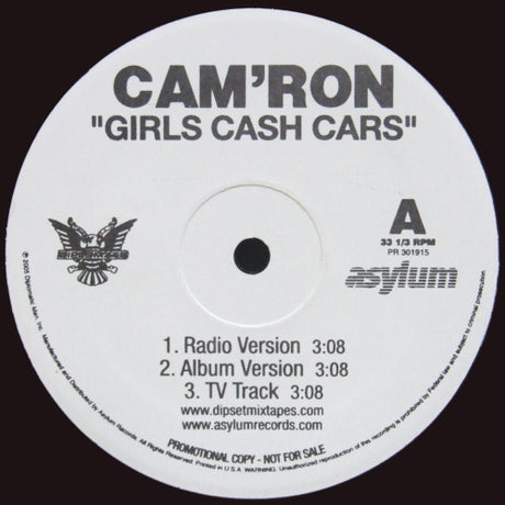 Cam'ron : Girls Cash Cars / Somethin New (12", Promo)