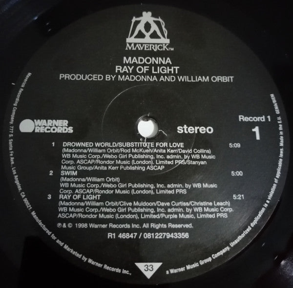 Madonna : Ray Of Light (2xLP, Album, RE, RP, 180)