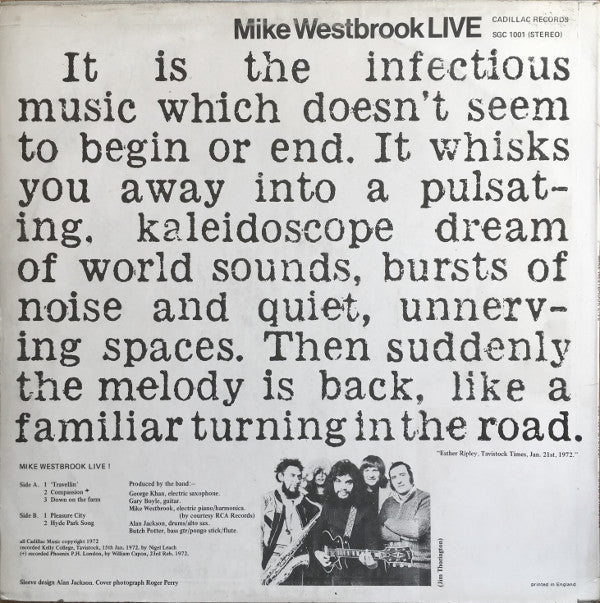 Mike Westbrook : Live (LP, Album)