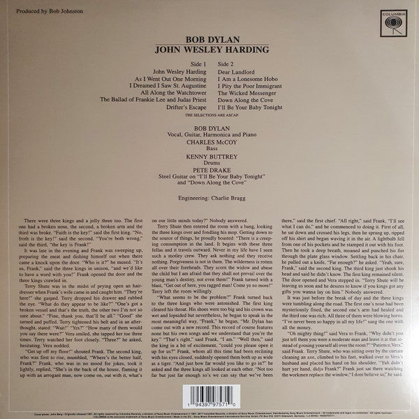 Bob Dylan : John Wesley Harding (LP, Album, Ltd, RE, Whi)