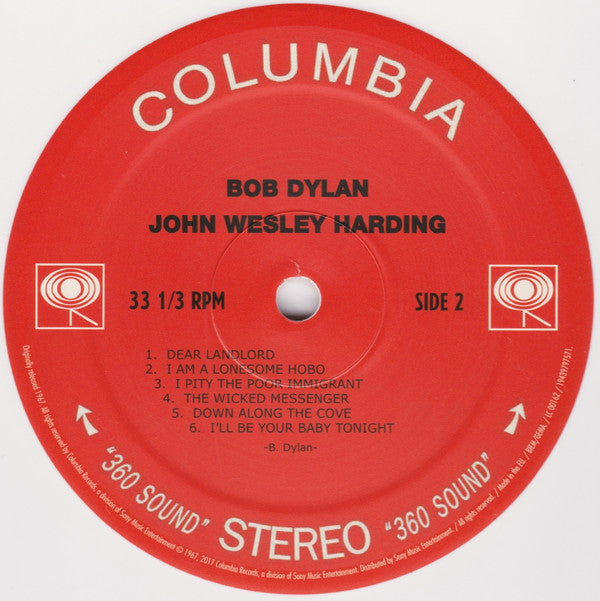 Bob Dylan : John Wesley Harding (LP, Album, Ltd, RE, Whi)