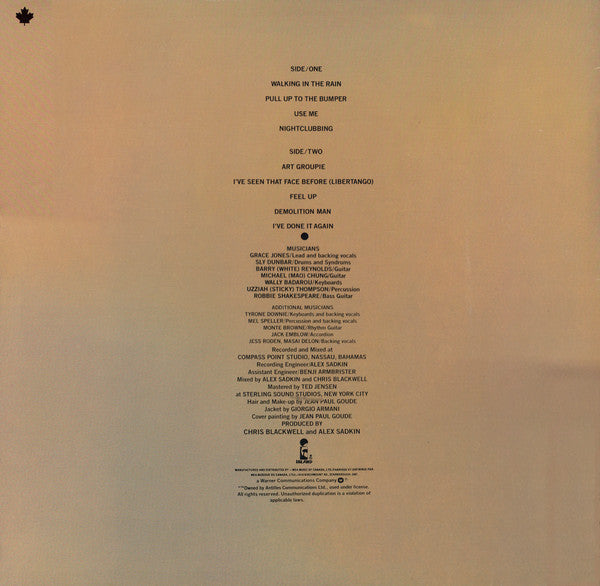 Grace Jones : Nightclubbing (LP, Album)