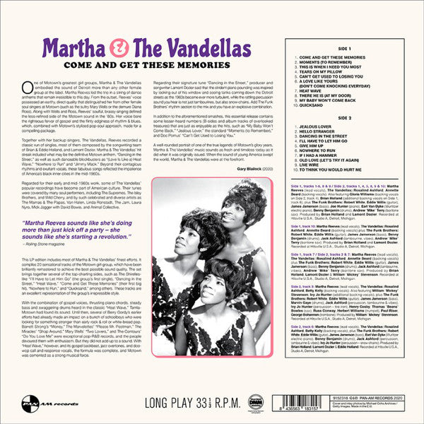 Martha Reeves & The Vandellas : Come And Get These Memories (LP, Album, Comp)