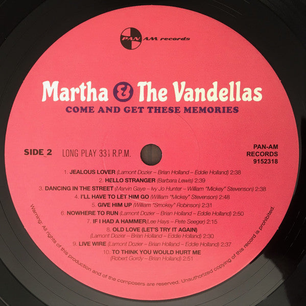 Martha Reeves & The Vandellas : Come And Get These Memories (LP, Album, Comp)