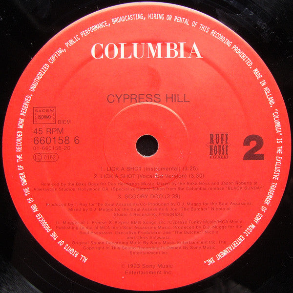 Cypress Hill : Lick A Shot (12")
