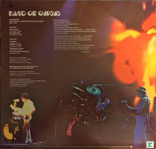 Jimi Hendrix : Band Of Gypsys (LP, Album, RE, Qua)