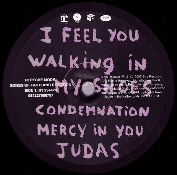 Depeche Mode : Songs Of Faith And Devotion (LP, Album, RE, RM, Gat)
