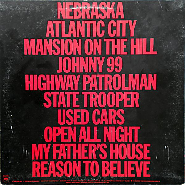 Bruce Springsteen : Nebraska (LP, Album)