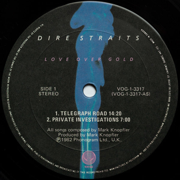 Dire Straits : Love Over Gold (LP, Album, Bla)