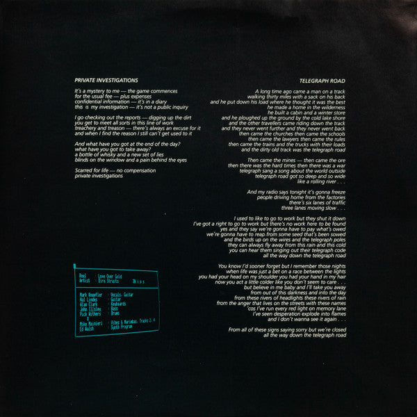 Dire Straits : Love Over Gold (LP, Album, Bla)