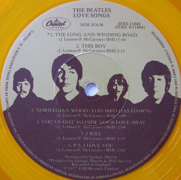 The Beatles : Love Songs (2xLP, Comp, Yel)
