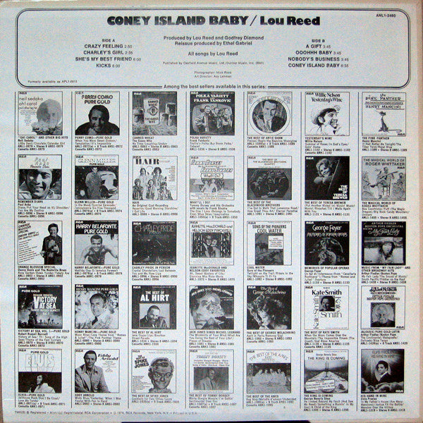 Lou Reed : Coney Island Baby (LP, Album, RE, RP)