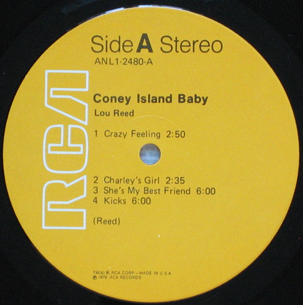 Lou Reed : Coney Island Baby (LP, Album, RE, RP)
