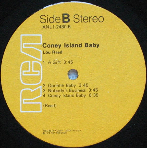 Lou Reed : Coney Island Baby (LP, Album, RE, RP)