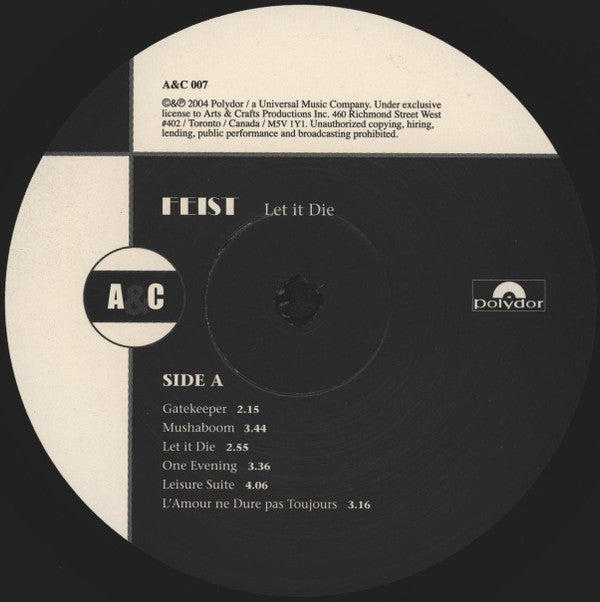 Feist : Let It Die (LP, Album, RE, 180)