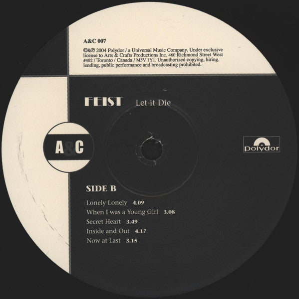 Feist : Let It Die (LP, Album, RE, 180)