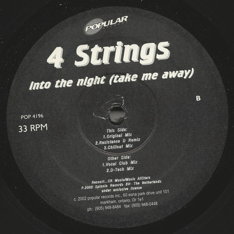 4 Strings : Into The Night (Take Me Away) (12")
