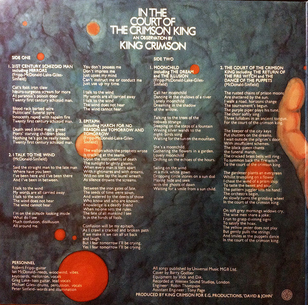 King Crimson : In The Court Of The Crimson King (An Observation By King Crimson) (LP, Album, RE, 200)