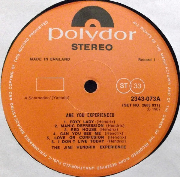 The Jimi Hendrix Experience : Are You Experienced / Axis: Bold As Love (LP, Album, Mono + LP, Album + Comp, Gat)