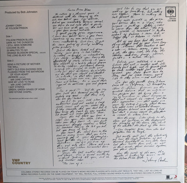 Johnny Cash : At Folsom Prison (LP, Album, Club, RE, Tan)