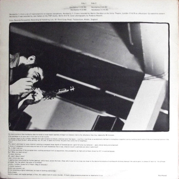 Evan Parker : Saxophone Solos (LP)