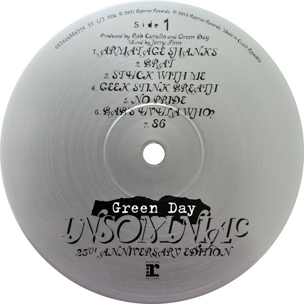 Green Day : Insomniac (LP, Album, RE + LP, S/Sided, Etch + Dlx, Ltd, 25t)