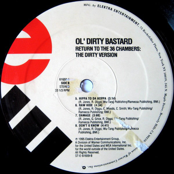 Ol' Dirty Bastard : Return To The 36 Chambers: The Dirty Version (2xLP, Album)