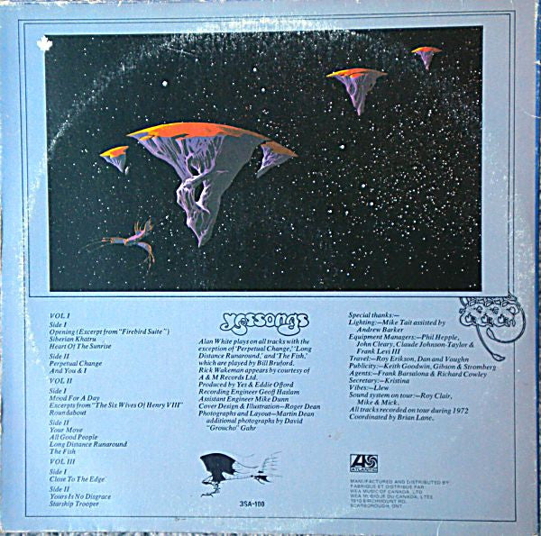 Yes : Yessongs (3xLP, Album, Gat)