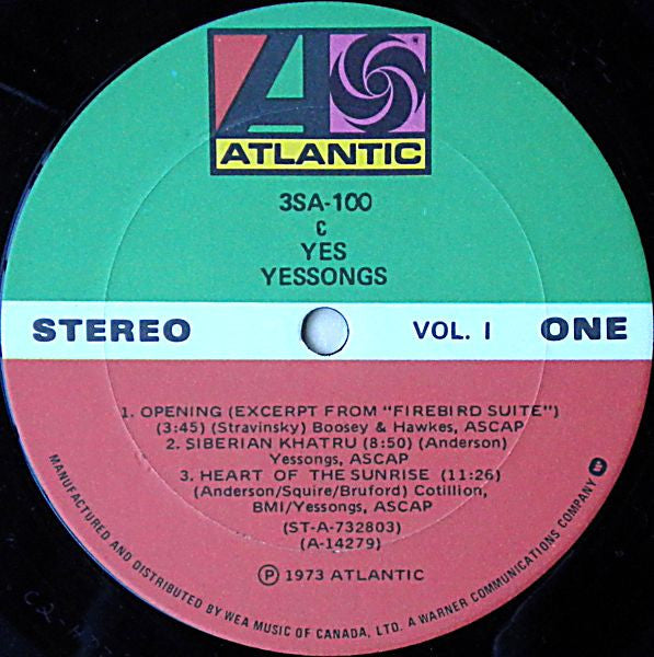 Yes : Yessongs (3xLP, Album, Gat)