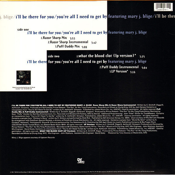 Method Man Featuring Mary J. Blige : I'll Be There For You / You're All I Need To Get By (12")