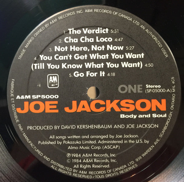 Joe Jackson : Body And Soul (LP, Album)