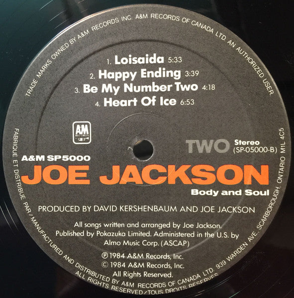 Joe Jackson : Body And Soul (LP, Album)