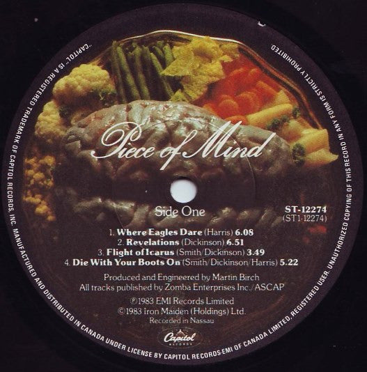Iron Maiden : Piece Of Mind (LP, Album)
