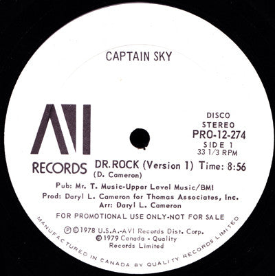 Captain Sky : Dr. Rock (12", Promo)