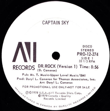 Captain Sky : Dr. Rock (12", Promo)