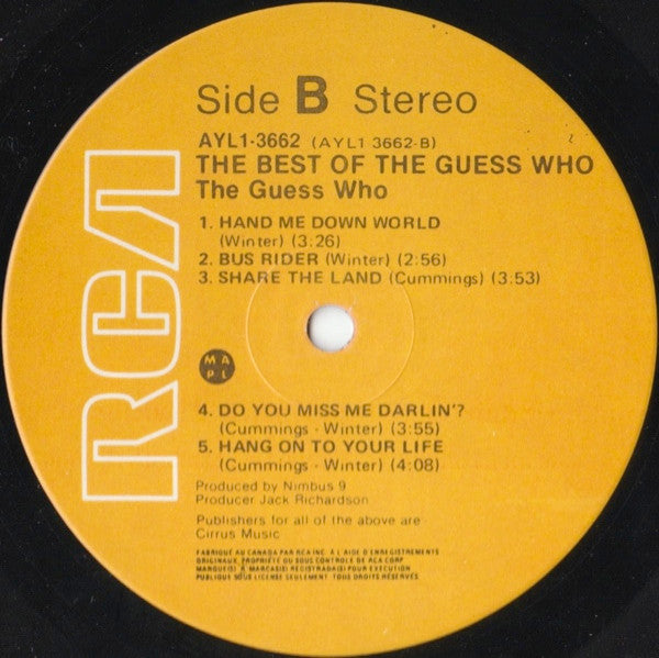 The Guess Who : The Best Of The Guess Who (LP, Comp, RE)