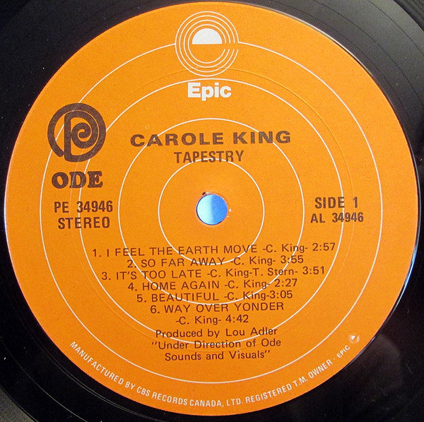 Carole King : Tapestry (LP, Album, RE, Gat)