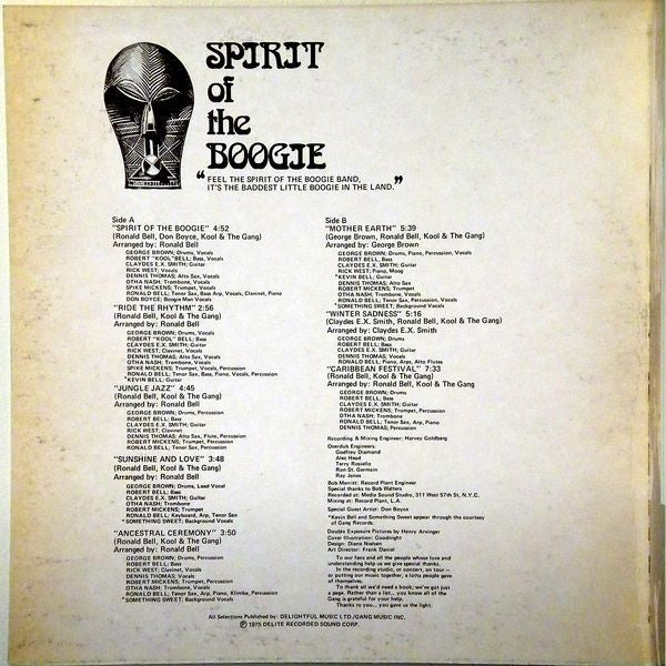 Kool & The Gang : Spirit Of The Boogie (LP, Album, Gat)