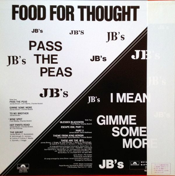 The J.B.'s : Food For Thought (LP, Album, RE)