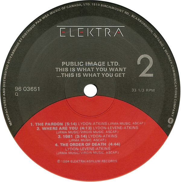 Public Image Limited : This Is What You Want... This Is What You Get (LP, Album)