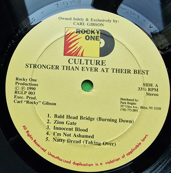 Culture : Stronger Than Ever: At Their Best (LP, Comp)