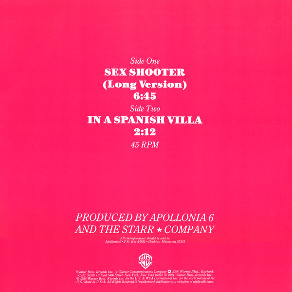 Apollonia 6 : Sex Shooter (12", Maxi, All)
