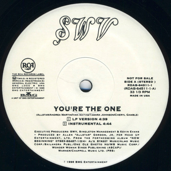SWV : You're The One (12", Promo)