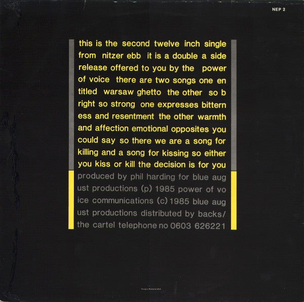 Nitzer Ebb : Warsaw Ghetto / So Bright So Strong (12", Single)