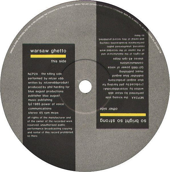 Nitzer Ebb : Warsaw Ghetto / So Bright So Strong (12", Single)