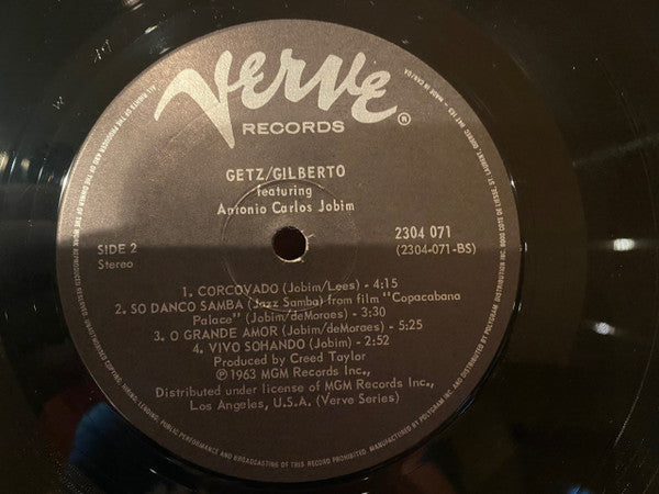 Stan Getz / João Gilberto Featuring Antonio Carlos Jobim : Getz / Gilberto (LP, Album, Gat)