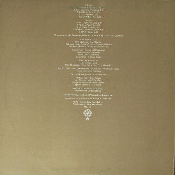 Gordon Lightfoot : Old Dan's Records (LP, Album)