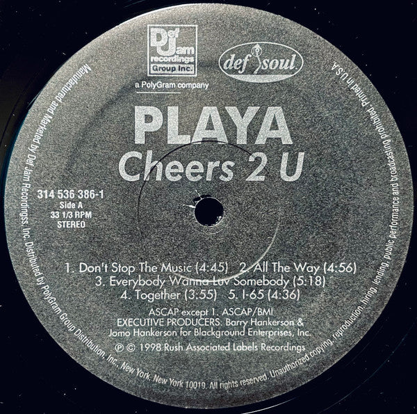 Playa : Cheers 2 U (LP, Album)