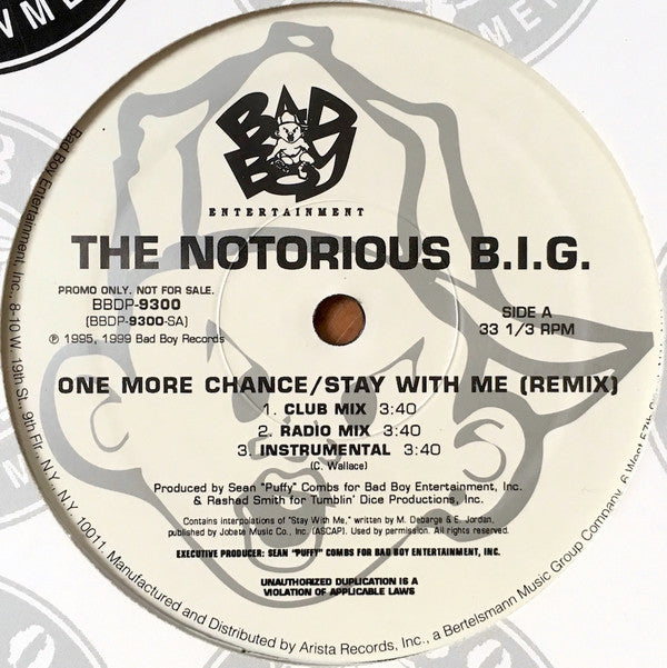 Notorious B.I.G. : One More Chance / Stay With Me (Remix) / Dreams (12", Promo)